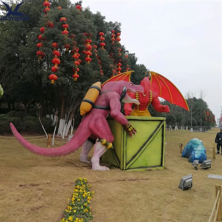 Giant Dinosaur Cartoon Statue